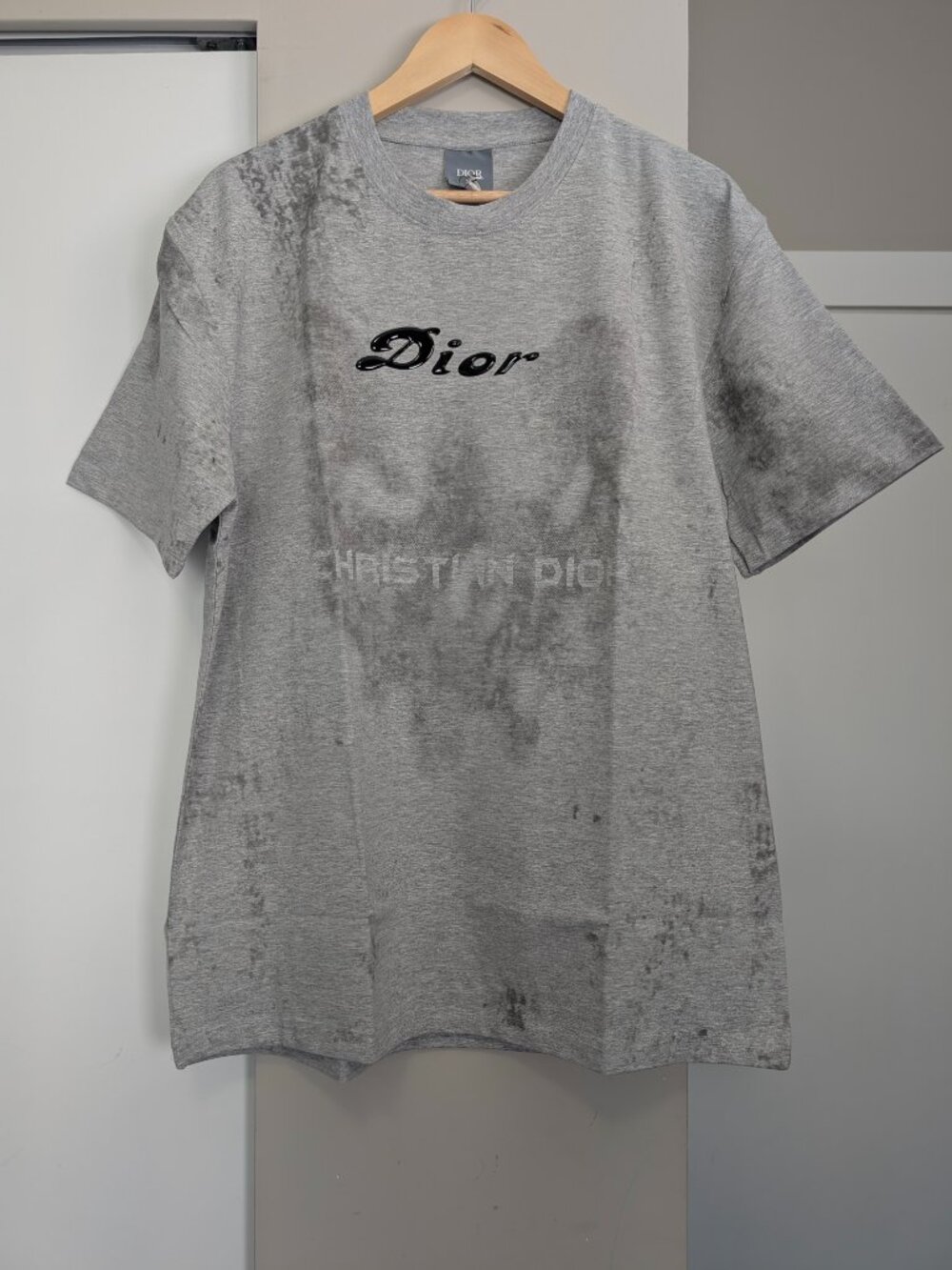 Dior Men’s Grey Graphic T-Shirt | Logo Crew Neck Tee NWT